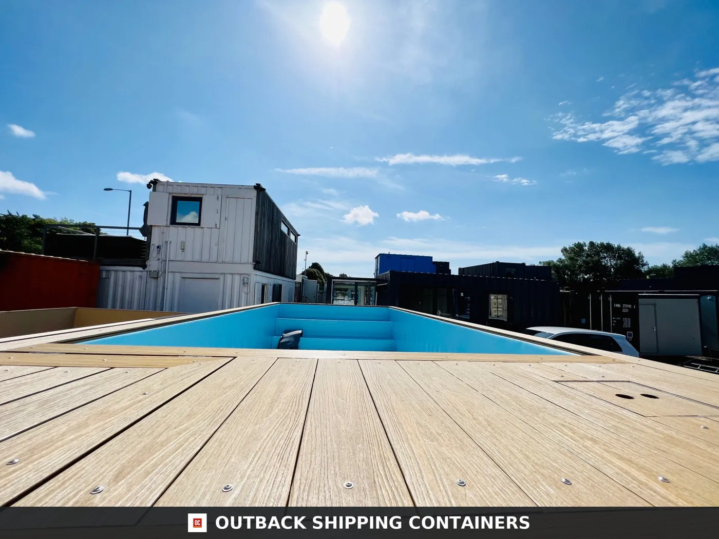 6M Portable Container Plunge Pool with Wooden Deck Cover