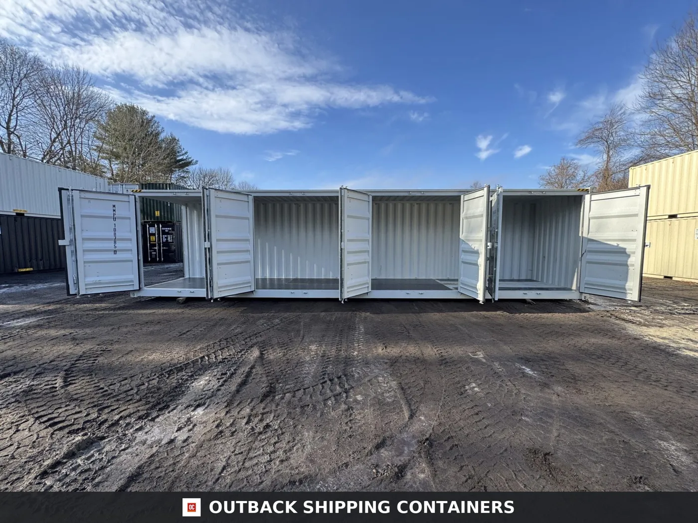 40ft New High Cube Shipping Container – Wind & Watertight – Lt Gray – Unit MMPU108785-0